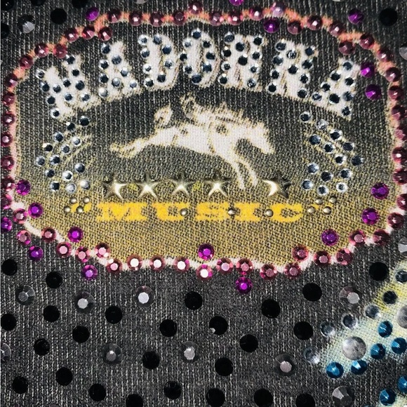 MADONNA Dolce & Gabbana Drowned World Tour 2001 MUSIC Cropped T Crystal Studs L - Picture 4 of 6